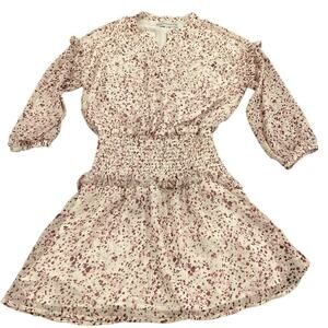 Central Park West Kid K2272 Smocked Geometric 3/4 Sleeve Lined Dress 12